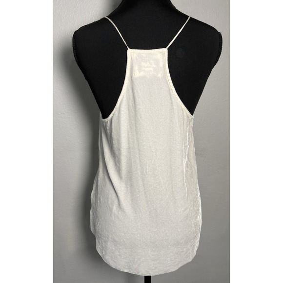 Johnny Was Ivory Silk Velvet Lace Trim Cami Top Luxe Romantic Boho Dainty Fairy - Picture 2 of 10